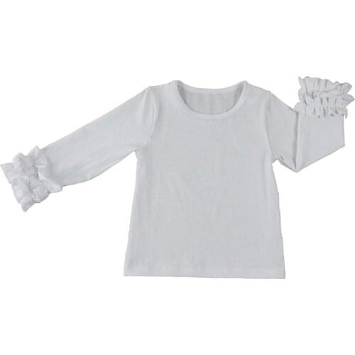 Girls clothes o-neck baby girls kids icing ruffle raglan tops shirts girls casual tops Tee 1-12 years top T-shirt Футболки