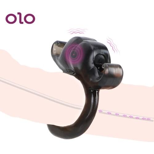 OLO Vibrating Penis Rings Delay Ejaculation Cock Rings Male Masturbator Silicone Sex Toys for Men Adult Product