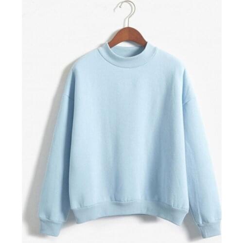 Autumn Women Long Sleeve Candy Color T-shirt Casual Sweatshirt Pullover Girl Outwear Tops Wholesale