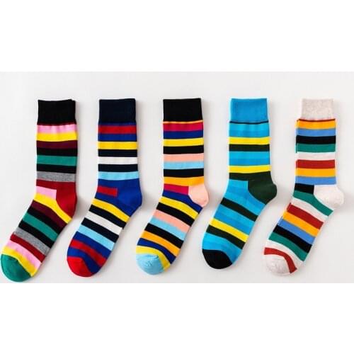 Peonfly Pair 1 Happy Funny Mens High Quality Combed Cotton Long Colored Dress Novelty Tube Skateboard Wedding Socks Cool