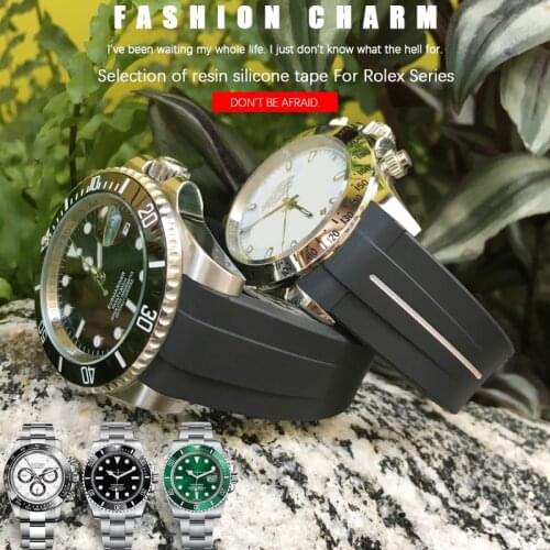 19mm 20mm Natural Rubber Watch Strap 21mm Watch Band Pin Buckle for Rolex-Strap Submariner Daytona GMT OYSTERFLEX DEEPSEA