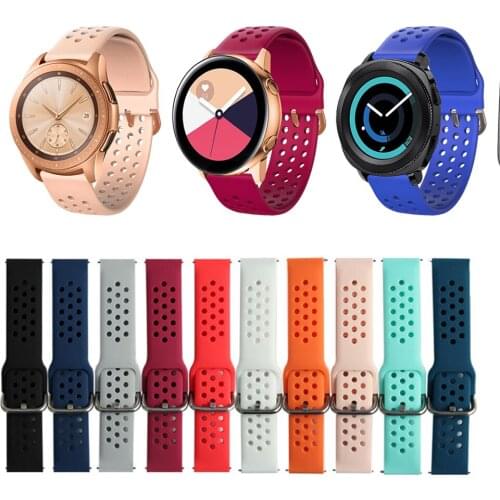 20mm Watch strap for Samsung Galaxy Watch Active 2 40/44mm Sport silicone Smart Wristbands for Samsung Gear S2 Classic 732 strap
