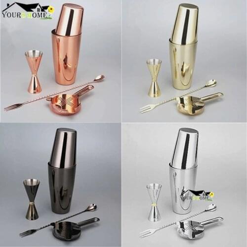 Cocktail Shaker Bar Set Shaker Barware Set - 4 Pieces Bartender Kit Include Shaker, Jigger,Strainer & Spoon Barware