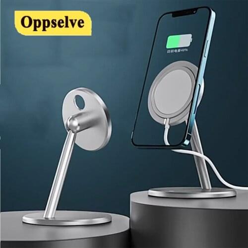 Foldable Phone Holder Desk Stand For MagSafe Charger Mobile Phone Tripod For iPhone 12 Huawei Xiaomi Aluminum Desk Holder Stand