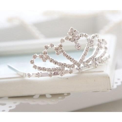 Rhinestone Small Tiara Little Girls Party Hair Crown Tiara Clear Stone Hair Comb Accessories