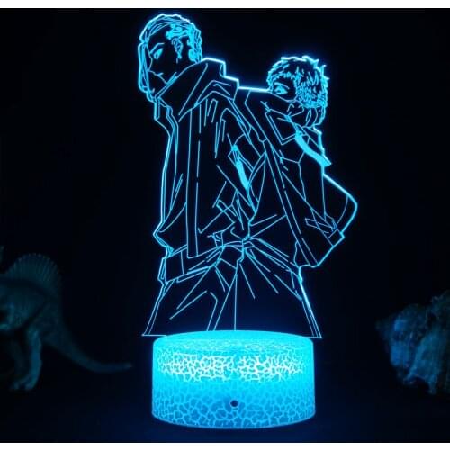 3D LED Night Light Remote Control Touch Base USB Illusion Table Lamp Cartoon Anime Creative Bedside Decor Lamp 7 Colors Change