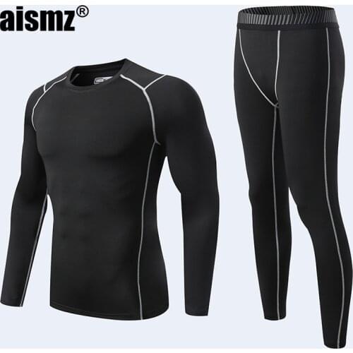 Aismz Thermal Underwear Boy & Men First Layer Sport Suits Man Rashgard Compression Quick Drying Fitness Second Skin Long Johns