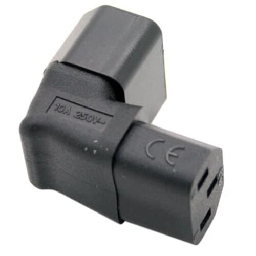 Top Deals Right Angled IEC Adapter, Up Angled IEC 320 C14 to C13 for LCD/LEC TV Wall Mount Black