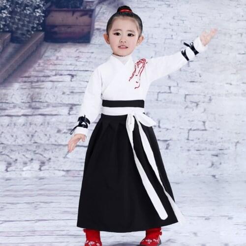 Tang Dynasty Traditional Folk Childrens Costumes Hanfu Dress for Girls Ancient Student Robe Dance Costume Princess Dresses