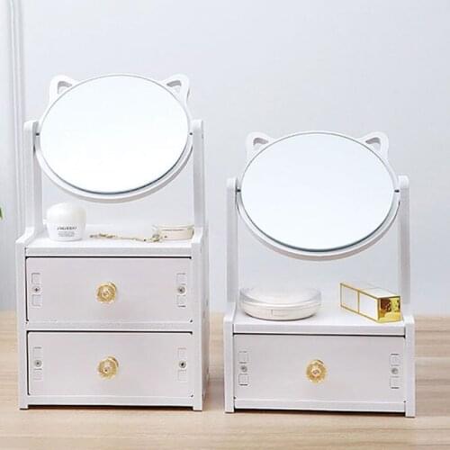 High Capacity Storage Box Pop Makeup Mirror Female Portable Large Dressing Mirror Storage Rack Cosmetic Makeup Mirror Desktop