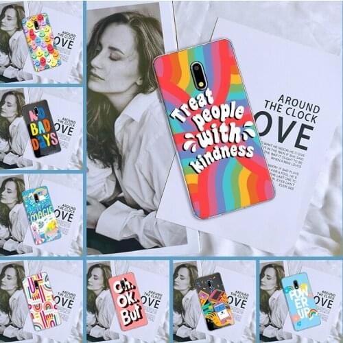 Back Cover For Nokia 9 8 6 5 3 2 1 Plus Cartoon Smile Quote Pretty Cute Phone Case Silicone For Nokia6 5 3 2 Nokia X6 X71 7 Plus