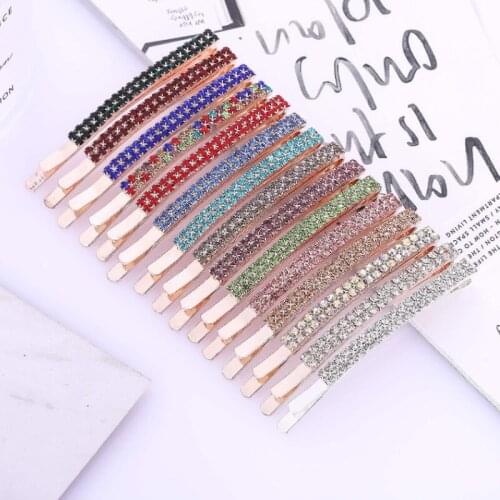 1 Piece Hairpins Rhinestone Word Headwear Barrette Girls Fixed Bangs Side Hair Accessories for Women