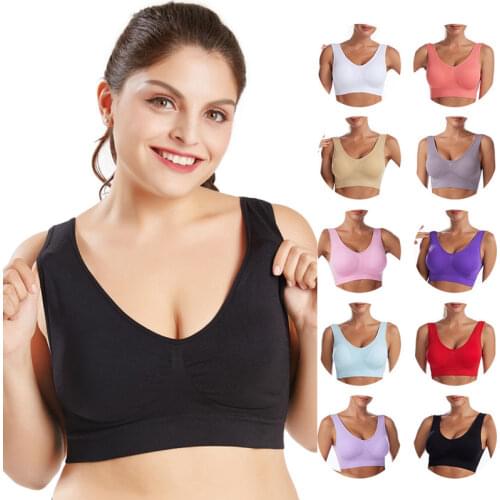 Bras Plus Size Women Seamless Bra With Pads 4XL 5XL 6XL Push Up Brassiere Bra Vest Wireless bra
