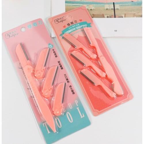 Foldable Eyebrow Trimmer Face Eyebrow Women Girls Hair Shaver Remover Blade Razor Epilator Travel Portable Makeup Kit