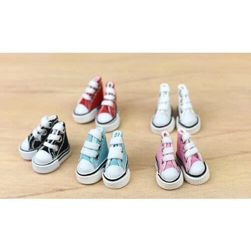 1Pair Classic Canva Shoes For Blythe Dolls Causal Shoes For Barbie Doll House 3.5cm Mini Shoes For 1/6 BJD Doll Accessories Toys
