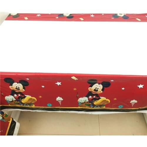 Disney Red Mickey Mouse 1pcs 132*220cm Large Size Party Tablecloth Wedding Birthday Decoration Table Cover Disposable Tableware