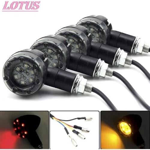 1PCS Motorcycle Bike LED Amber+red Turn Signal Blinker Light Indicator Bulbs Brand New And High Quality Black Street Bike Hot