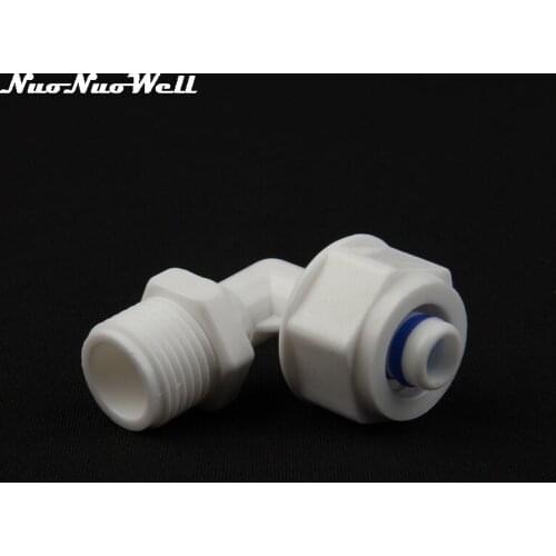 1pc NuoNuoWell POM 1/2" Male Thread to 12/16mm Soft Hose Elbow Connector for Water Heater Accessories 0.5 inch Pipe Tube Adapter