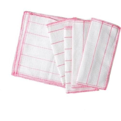 10 Pieces 5 Layers and 8 Layers with Cotton and Wood Fiber Dish Towel Cleaning Scouring Pad Kitchen Cleaning Cloth Rag