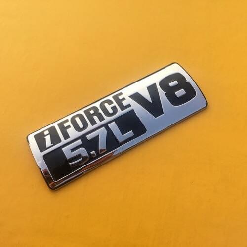 5.7L V8 Badge Side Emblem 3D F for TUNDRAIFORCE Chrome black
