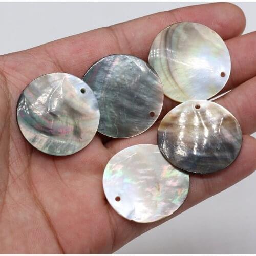 5pcs Natural Round Shell Charms Pendants for Jewelry Making DIY Necklace Earring Women Girls Gift