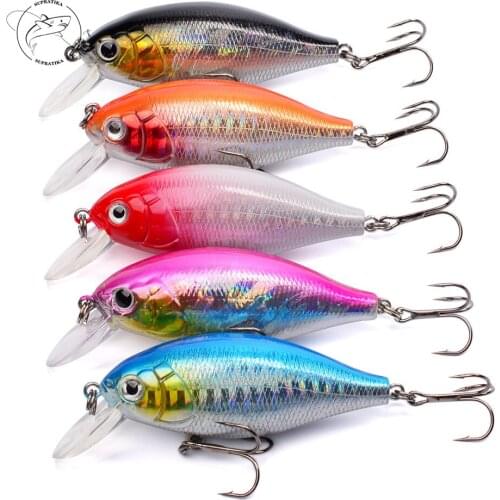 5pcs/lot 70mm/13.4g Plastic Hard Baits Crankbait Fishing Lure 3D Eyes Artificial Floating Ocean Beach fishing Trailer Jerkbait