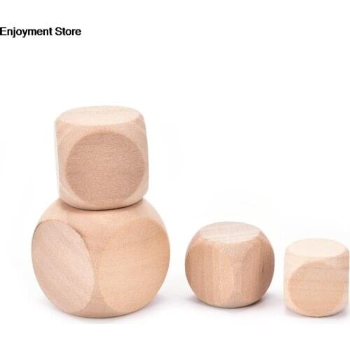 6 Sided 18/20/25/30mm Blank Wood Dice Party Family DIY Games Printing Engraving Kid Toys