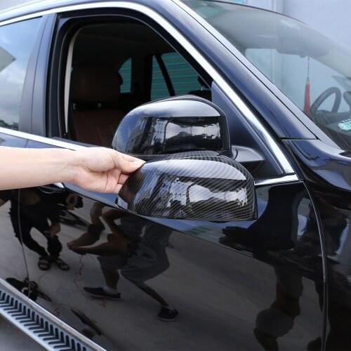 Car Sticker Rearview Mirror Decoration for 2014-2020 BMW F15 F16 G05 G07 X5 X6 X7 ABS Carbon Rearview Mirror Cover Decoration