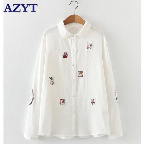 Женские рубашки с вышивкой AZYT China At AliExpress