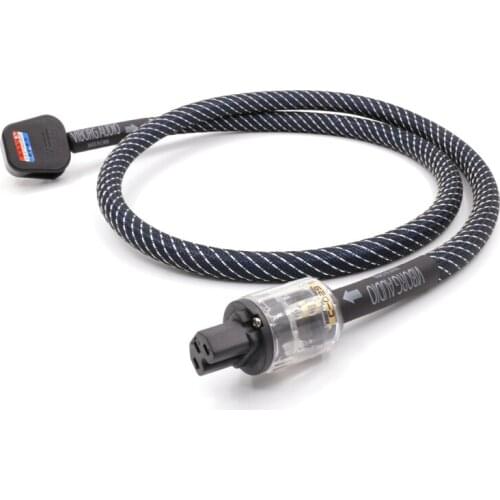 Free shipping high performance OCC silver plated UK audio power cable Mains Power Cord Cable with UK connector plug