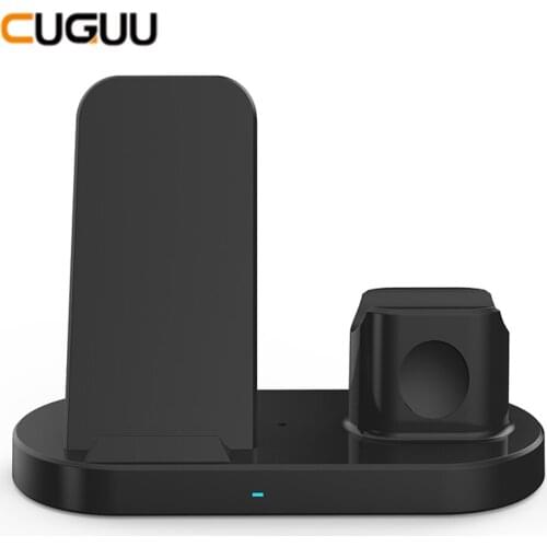 3 In 1 15W QI Wireless Fast Charger Bracket For iPhone 11 12 Pro Max Xs Xr 8 Plus Airports Apple Watch 6 5 4 3 2 Quick Charging