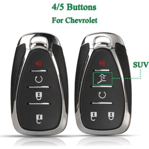 Bilchave 4/5 Buttons For Chevrolet Cruze Malibu Camaro Body Housing FOB Remote Smart Car Key Shell With Blade Replacement