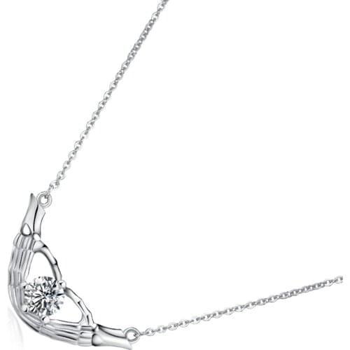 Punk Style Clavicle Chain Hip Hop Necklace Pendant Skull Head Zircon Ladies Mens Necklace Pendant Punk Style Jewelry