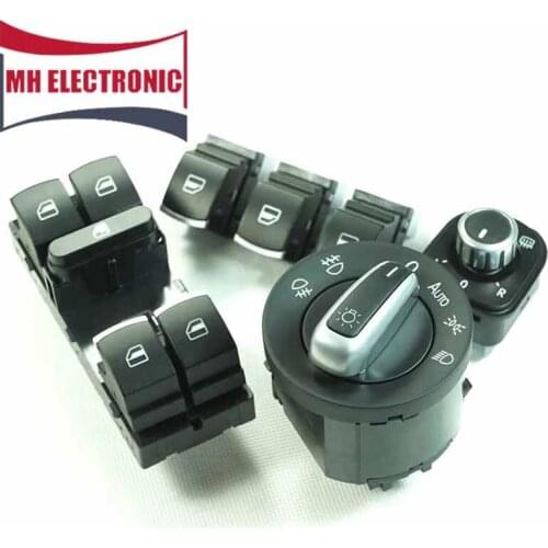 MH Electronic 1 SET Mirror Headlight Window Button Switch for VW Golf MK5 Jetta 5ND 959 855 5ND 959 857 5ND 959 565 A 3C8941431C