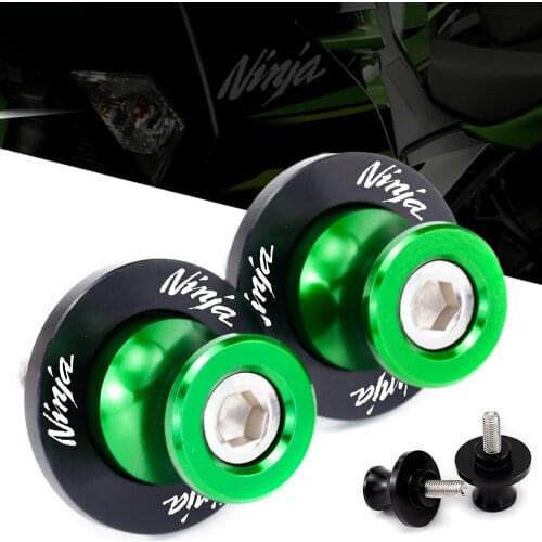 M8/M10 Swingarm Sliders Spools CNC Swing Arm Stand Screw Paddock For Kawasaki NINJA 300 400 650R 400R 250R 300R 1000 125 NINJA