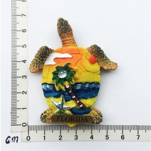 Florida USA)Fridge Magnet Creative Travel Commemorate Crafts 3D Ornaments Magnetism Resin Material Refrigerator Stickers