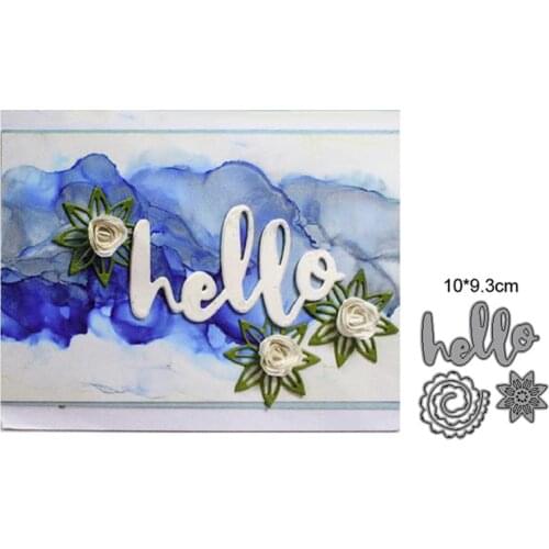 Metal Cutting Dies Cut Mold Hello Flower Decoration Scrapbooking dies Paper Craft Knife Mould Blade Punch Stencils dies new 2021