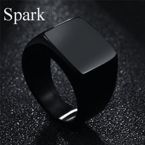 Spark Hot Sale Men Ring Stainless Steel High Polished 3 Color Big Ring for Men Gift Bijoux Drop Shipping