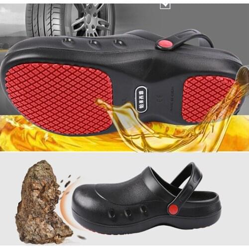 Smash-proof Non-slip Kitchen Work Shoes Oil-Proof Water-Proof for the Chef Master Cook Hotel Restaurant Slippers Shoes