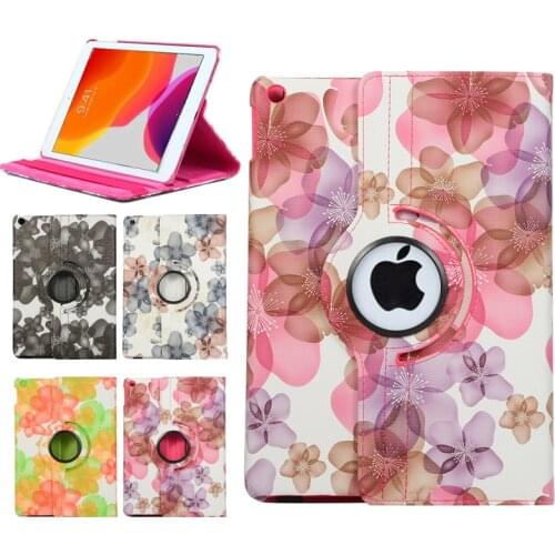 New Flower Case for IPad Mini 2 3 4 5 Capa 360 Degree Rotating Smart Flip Cover for Ipad 2 3 4 5th 6th 9.7 7th 8th 10.2 Gen Air3