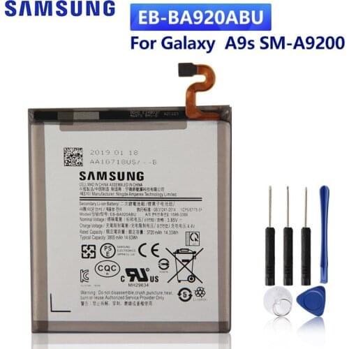 SAMSUNG Original Replacement Battery EB-BA920ABU For Samsung Galaxy A9s SM-A9200 A9200 2018 version A9 3800mAh Authentic Battery