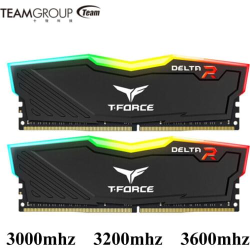 TEAMGROUP Memory Delta RGB DDR4 16GB (2x8GB) 3000MHz (PC4-24000) CL16 8GB 16GB 3200MHZ 3600MHZ Desktop Gaming Module Ram