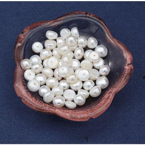 Half hole Pearl Bread shape Ear Studs A pack of ten for Jewelry Making DIY Necklace Bracelets 7-8mm