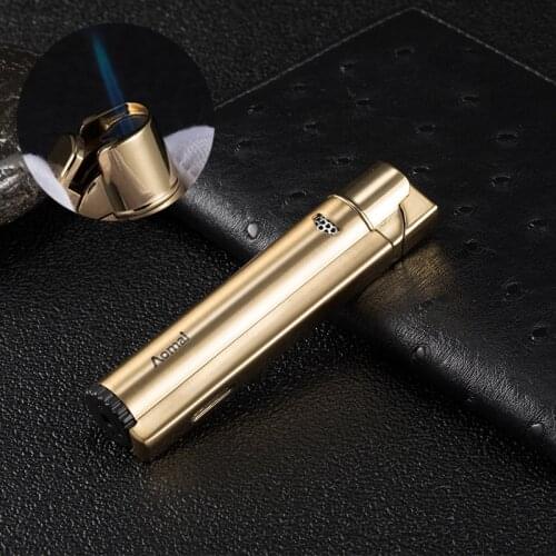 Portable New Jet Torch Lighter Turbo Metal Lighter Gas Windproof Inflated Cigarette Cigar Lighters Mens Lady Gift