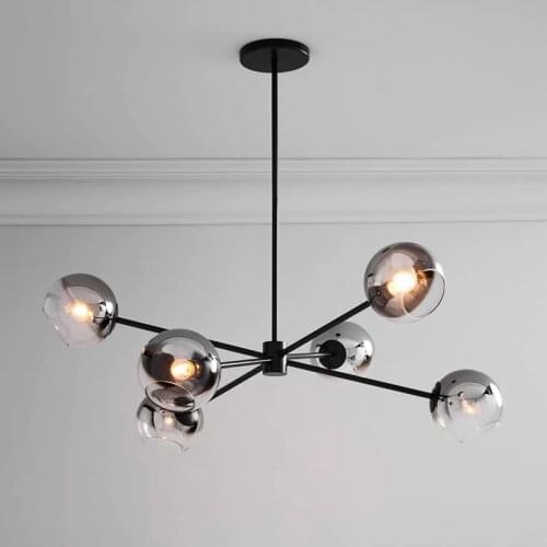 Post Modern LED Chandelier Branches Style Glass Balls Ceiling Lamp Living Room Dining Room Bedroom Lighting Fixtures