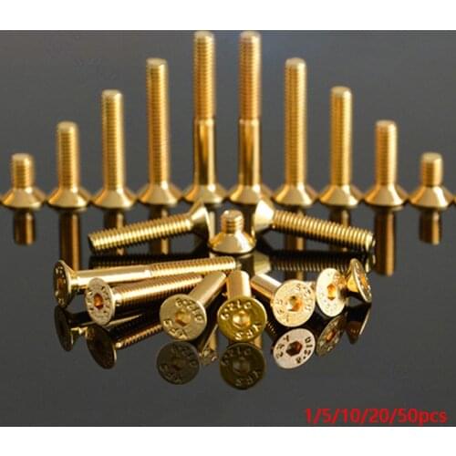 Countersunk Socket Screw Grade 12.9 DIN7991 Allen Key Bolts Screws Alloy Steel Titanium Plating Gold Metric M2 M2.5 M3 M4 M5