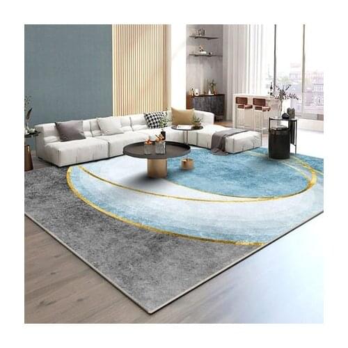 Simple Light Luxury Carpet Sitting Room Bedroom Bedside Large area of Girl Light Blue Pad Wash Household