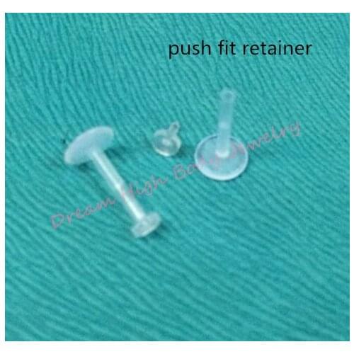 PUSH CLEAR BIOFLEX RETAINER MONROE LIP STUD Ring TRAGUS Fit LABRET 1.2x8mm and 10mm bar 100pcs/lot Newest Body Piercing Jewelry