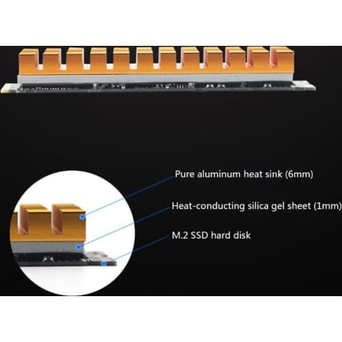 Heatsink Heat Dissipation Aluminum Radiator M.2 Cooling Heat Sink Heat Thermal Pads for M.2 2280 PCI-E NVME SSD R58A