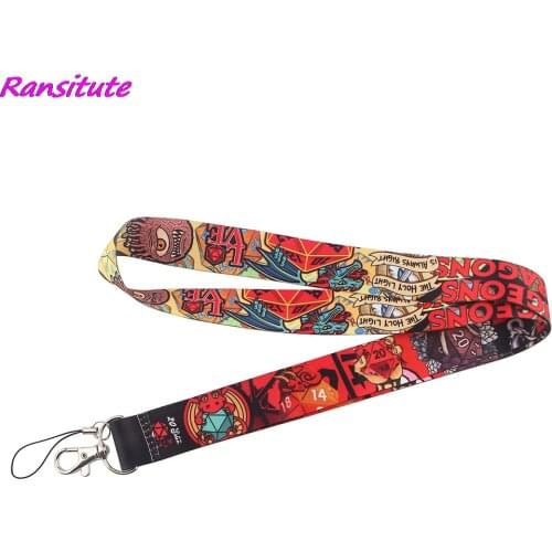 Ransitute R1480 Dragon High Quality Cartoon Key Chain Lanyard Gifts For Child Students Friends Phone USB Badge Holder Necklace